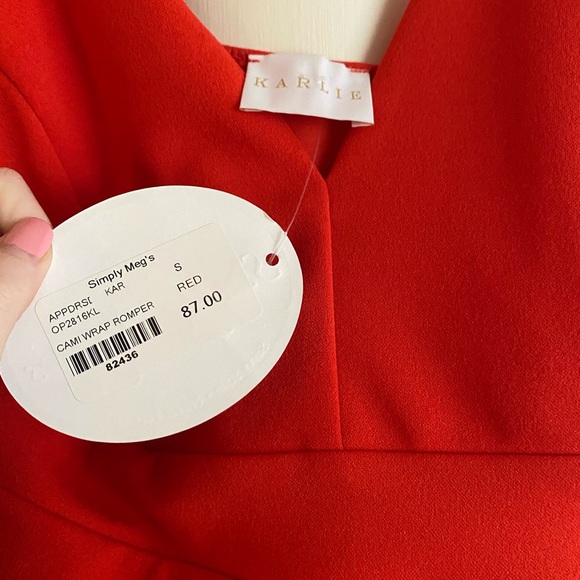 Red Asymmetrical Romper - Picture 2 of 3